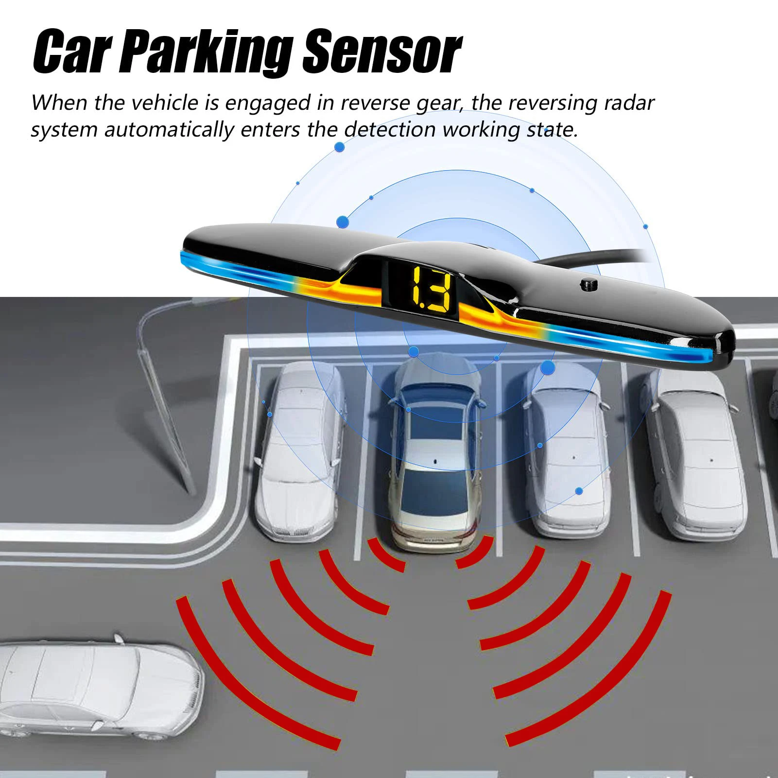 Novo Sistema De Sensor De Estacionamento LED Kit De Exibição De Retroiluminação Detector De Backup Assistente 4 Sondas