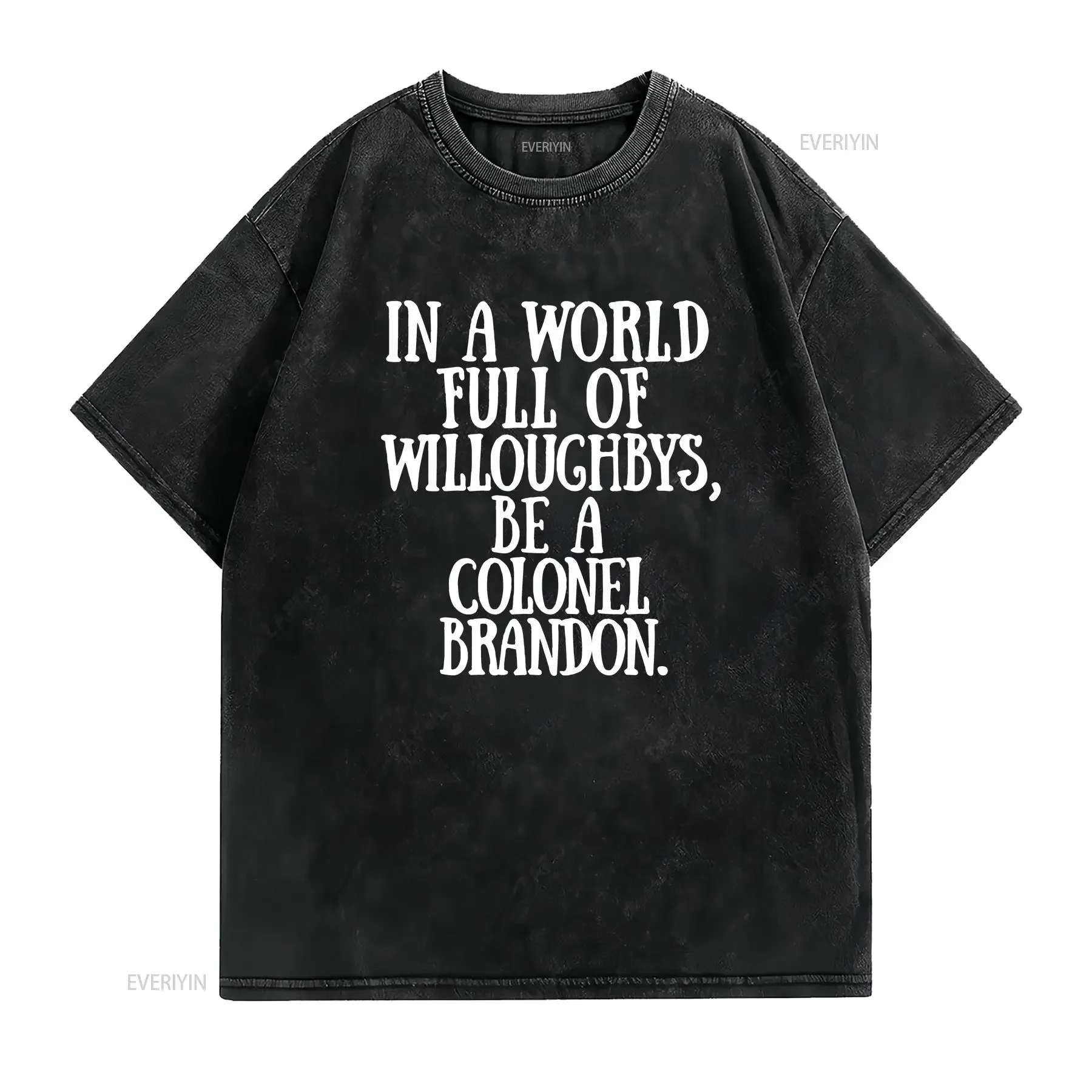 جين أوستن ويلوبي ضد العقيد براندون تي شيرت الشعور والحساسية الأدبية الكتب ميرش بوك لوفر خمر غسلها #2