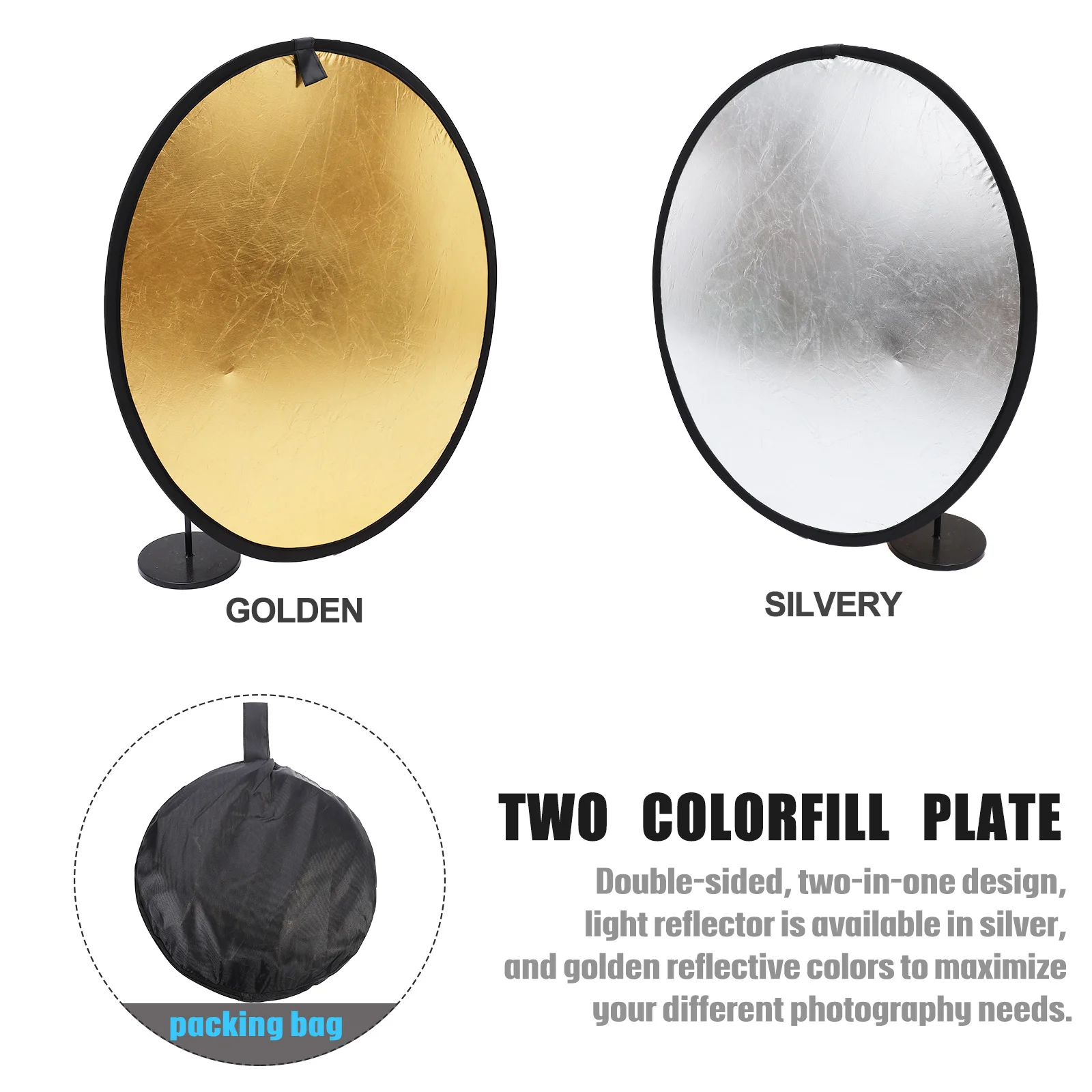 

Light Reflector 5-In-1 Foldable Photography Reflective Board For Outdoor Cosmetics Food Still Life Photo Shoot Accessory