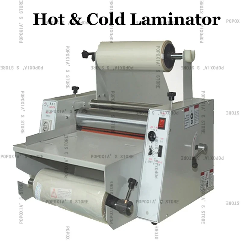 110V/220V Roll Laminator 15 Inch 380mm Heavy Duty Steel Roller Cold Hot Thermal 2 Function Speed Adjust  Laminating Machine