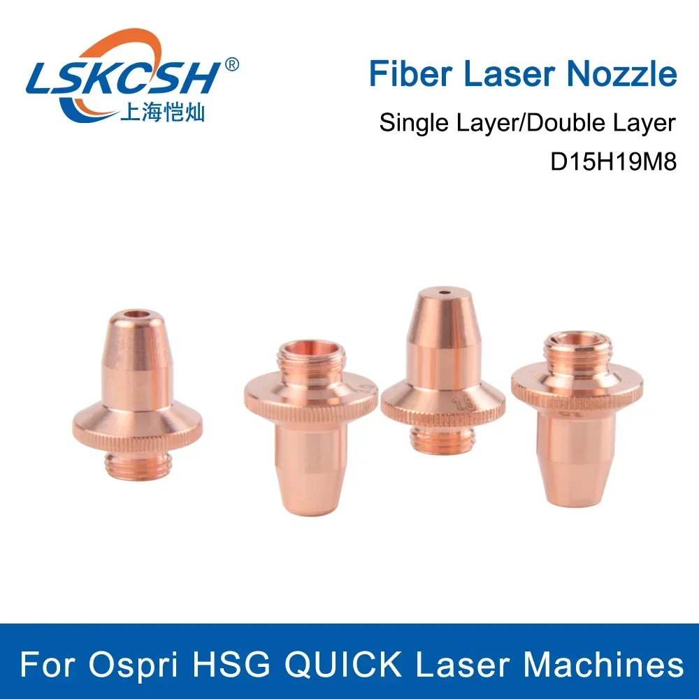  10Pcs/Lot Laser Head Nozzles OSPRI D15H19M8 Caliber1.0-3.0 Laser Nozzle For Ospri HSG QUICK Fiber Laser Cutting Machines