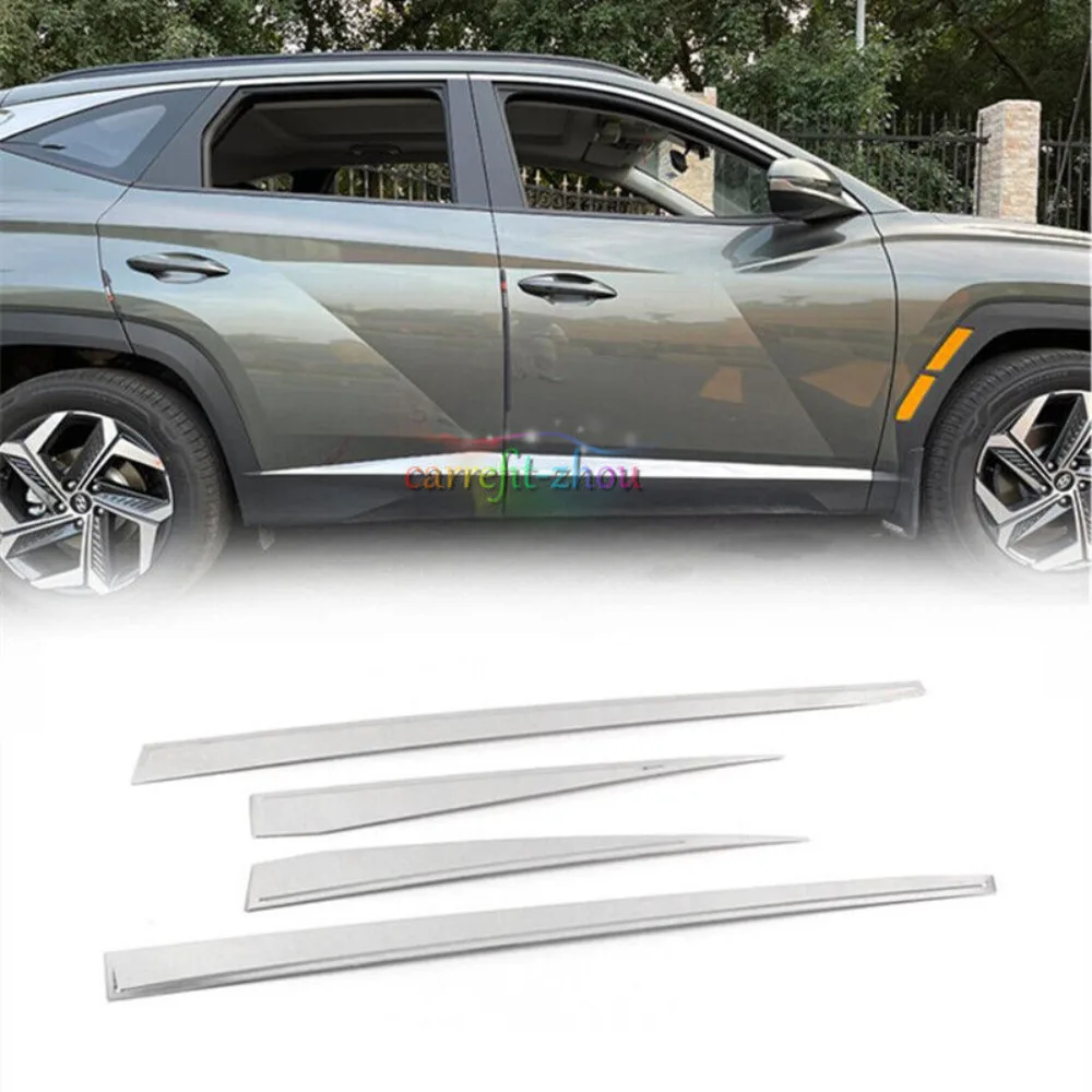 Fit For HYUNDAI Tucson 2022 Up Stainless Side Door Body Guard Molding Cover Trim