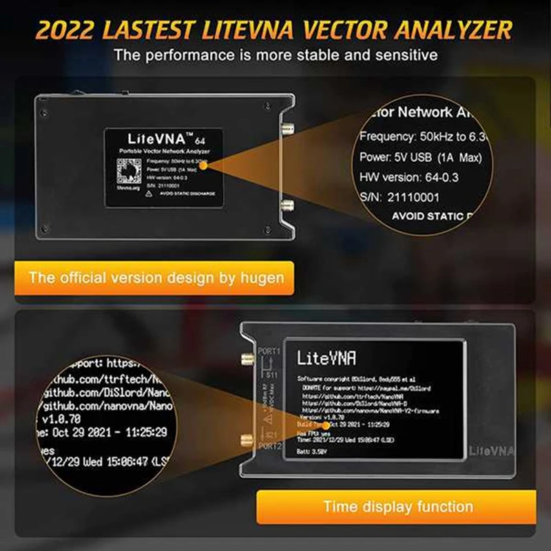 Nanovna 50Khz-6.3Ghz Network Analyzer 4In Measure S Parameters HF VHF UHF SWR Phase Delay For Smith Chart