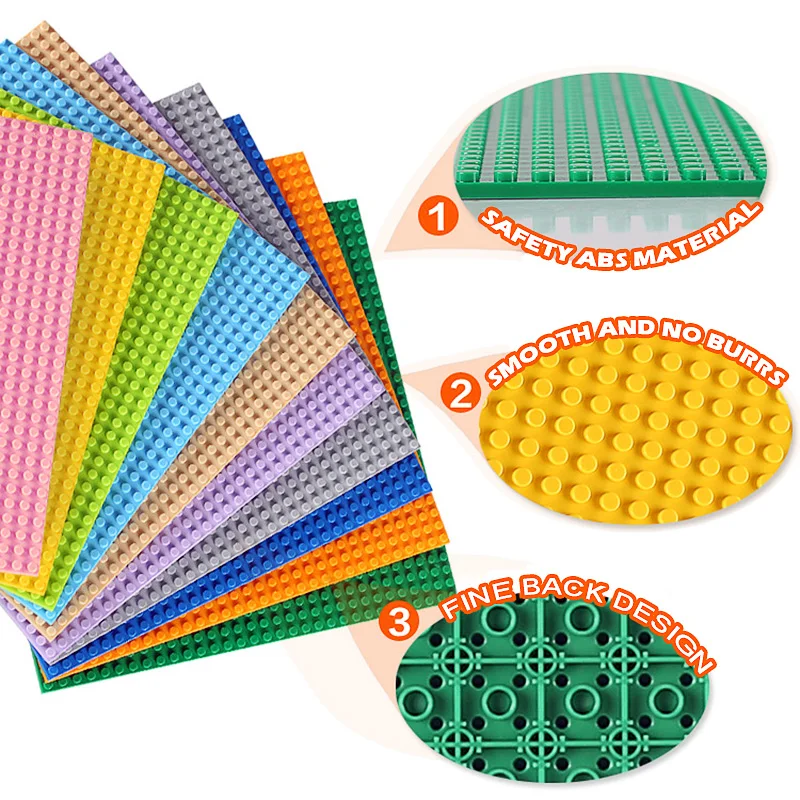 Classic Double Side Base Plate 32*32 16X32 Dots  Building Block Baseplate DIY Plastic Colorful Classic Brick Compatible Kids Toy