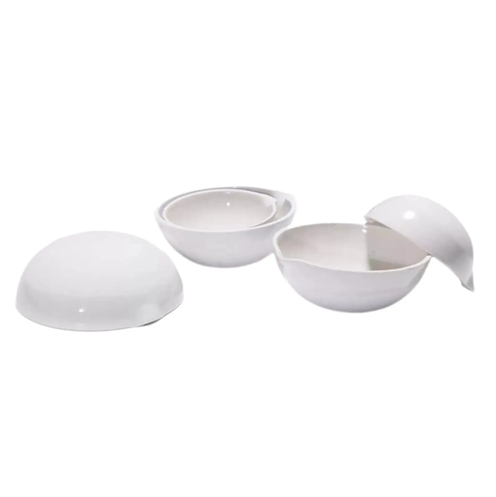 40/50/60/75/100/125/150/200/250/300/500ml Ceramic Evaporating Dish Round Bottom With Spout Chemistry Laboratory