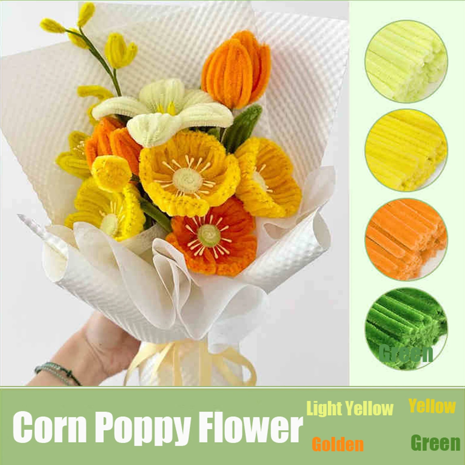 400/600Pcs Pipe Cleaners Craft, Multi-Color Pipe Cleaners Bulk with Video Tutorial, Handmade Flower Gift Home Decoration