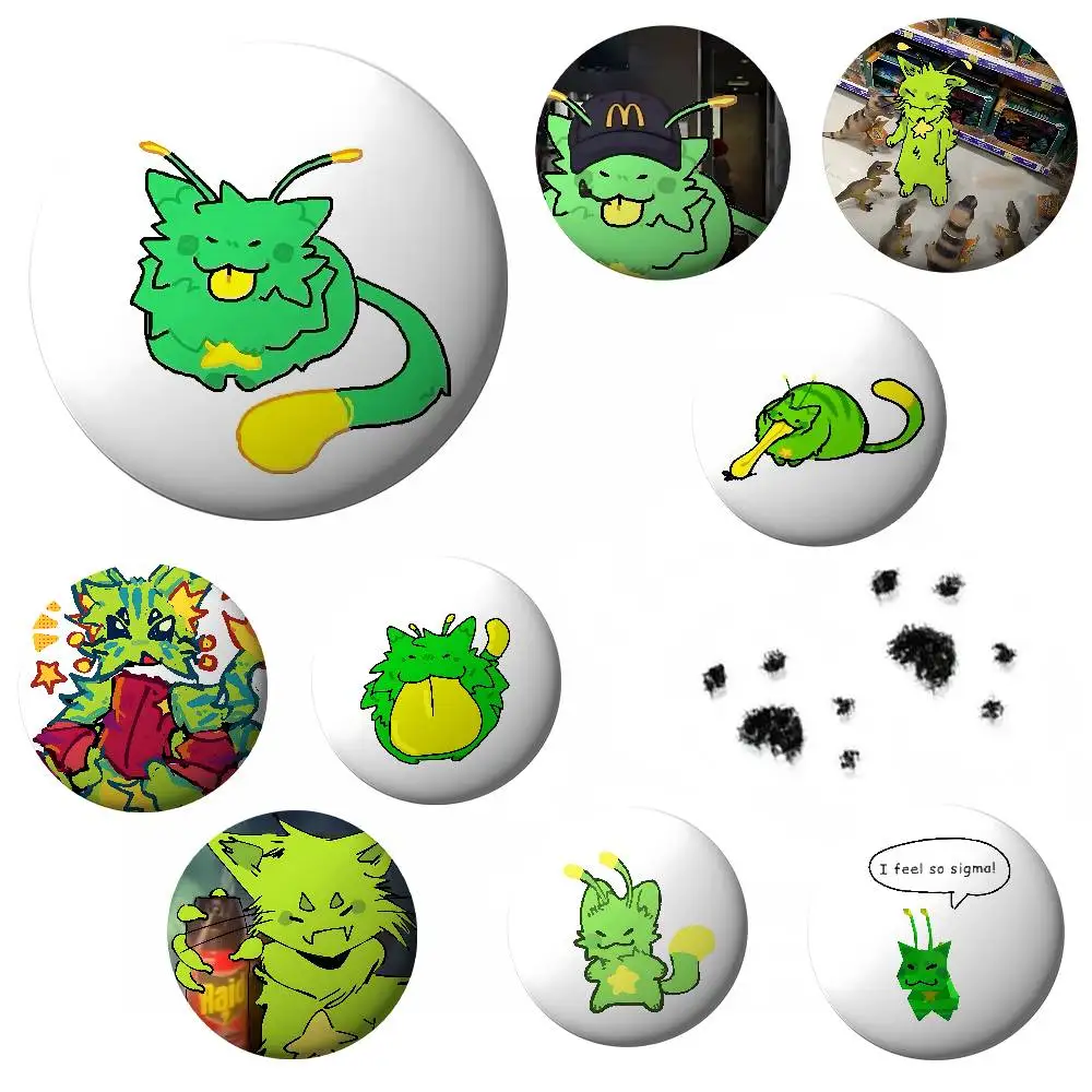 

Funny Gnarpy Anime Round Laser Badge Cartoon Brooch Clothes Backpack Accessories Lapel