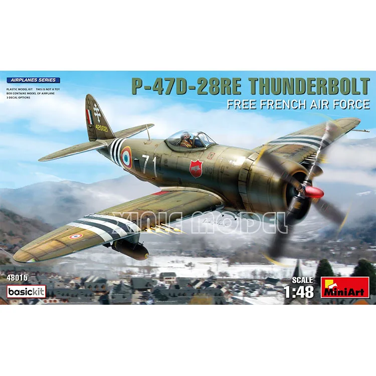 

MiniArt Plastic Assembled Aircraft Model Kit 48015 P-47D-28RE Thunderbolt, Free French Air Force, Fighter 1/48