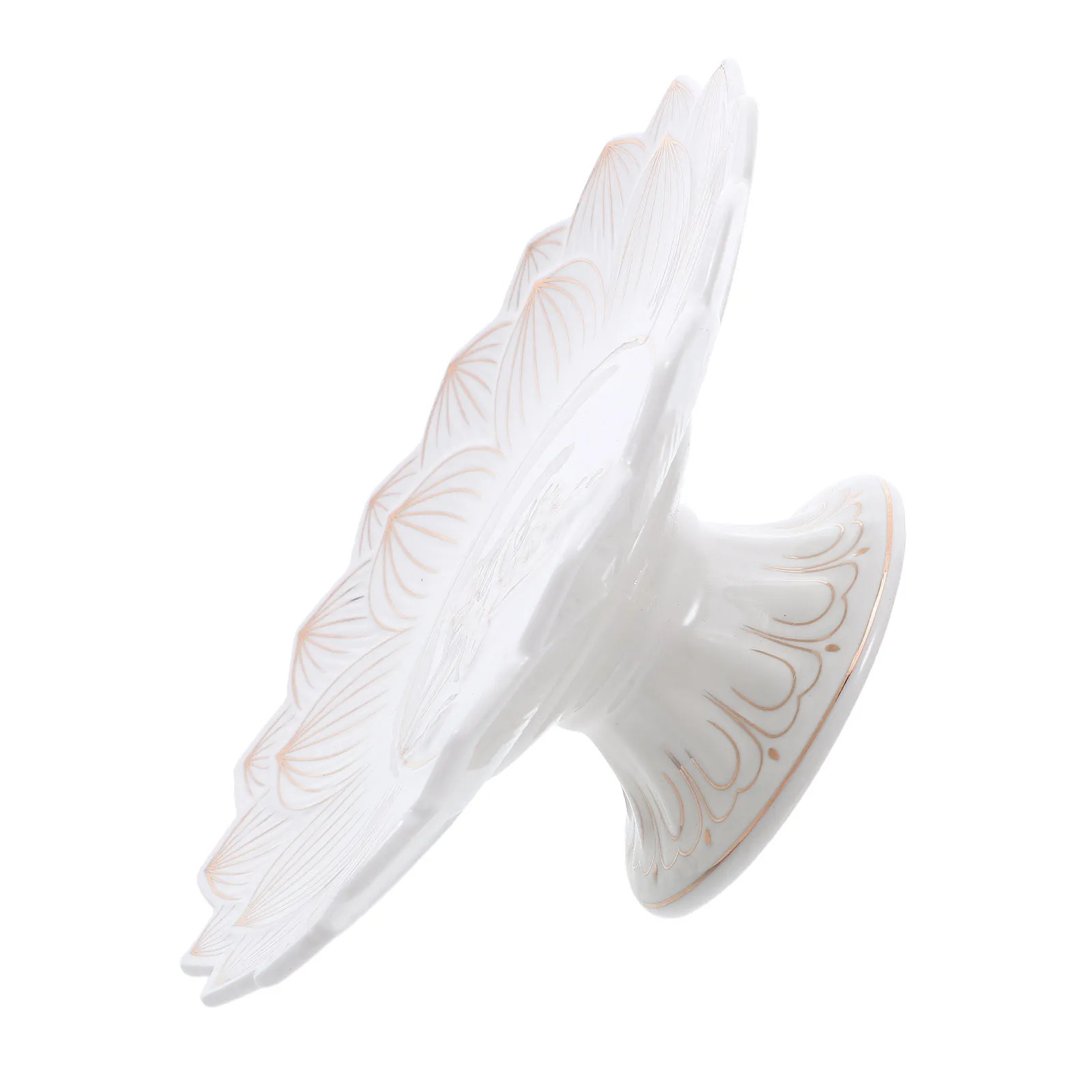 White Ceramic Buddhist Fruit Plate 7 Inch Temple Worship Tray Offering Bowl for Holy Water Dried Fruit Dessert