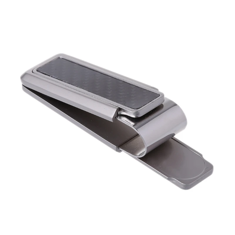 Men\'s Business Wallet Stainless Steel Carbon Fiber Money Clip Credit Card Holder