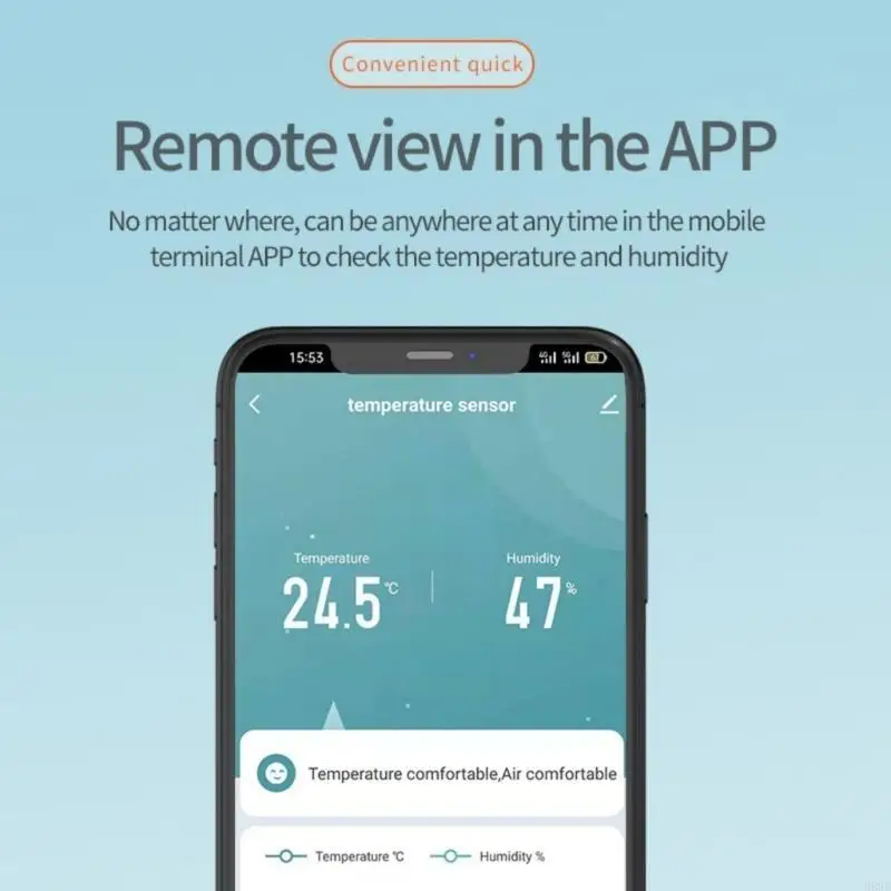مقاييس حرارة WiFi Hygromometer مقياس الرطوبة في درجة الحرارة الداخلية بسيطة لتشغيل الترقيات للمنازل والبيوتات الدفيئة