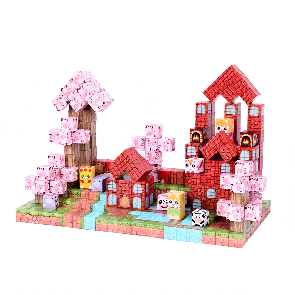 Bloques de construcción magnéticos, cubos magnéticos y juguetes de construcción, juguetes de montaje DIY para niños de 3 años, juego de construcción de vástago apilable