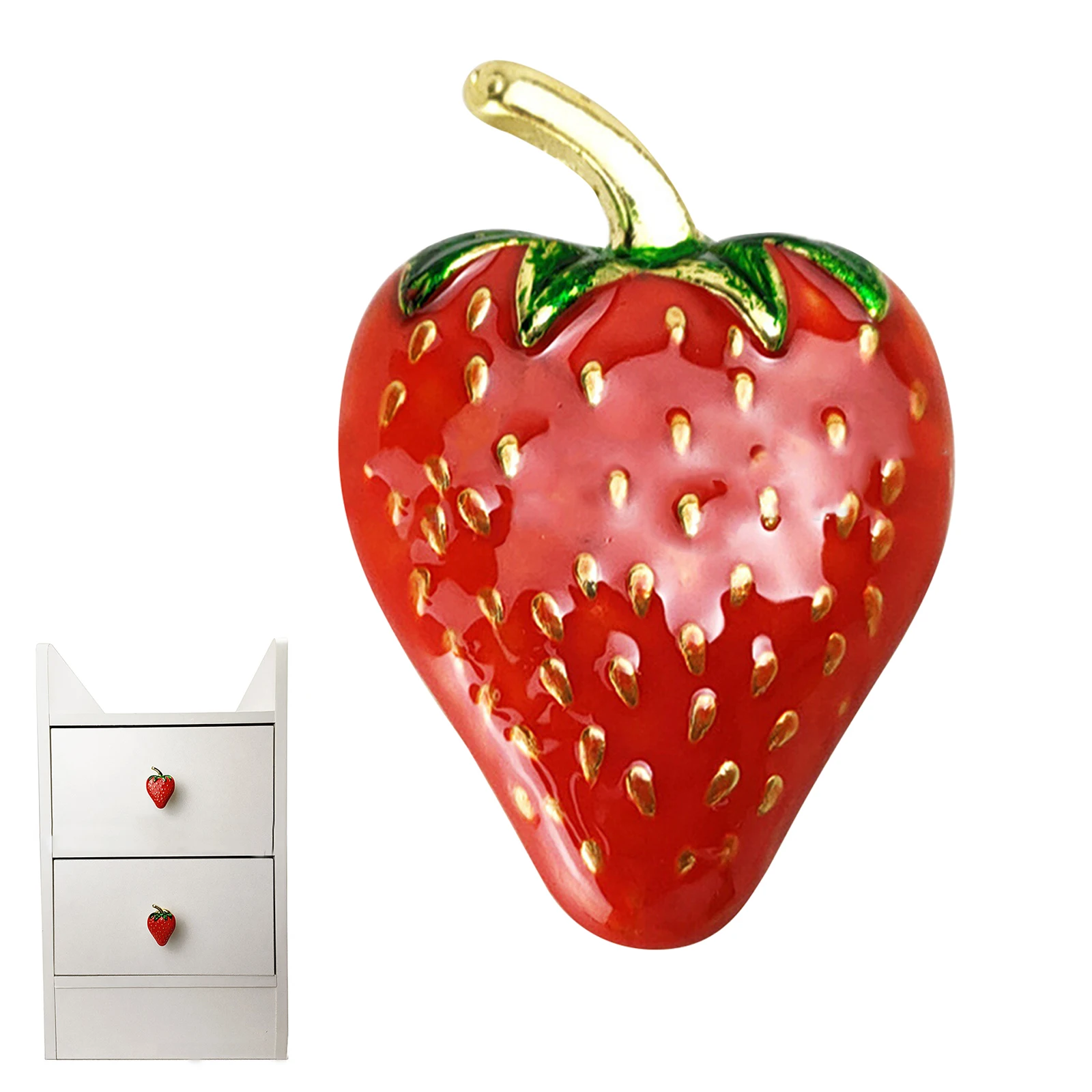 Strawberry Drawer Knobs Kitchen Cupboard Balcon Door Knob Coconut Tree Cabinet Handle Dresser Handles For Furniture