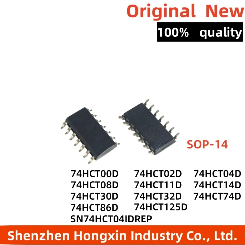10 pieces of SN74HCT00/02/04D/08D/11D/14/30D/32D/74/86D/125 D/DR/IDREP quad channel 2 input NAND gate chip with SMT logic