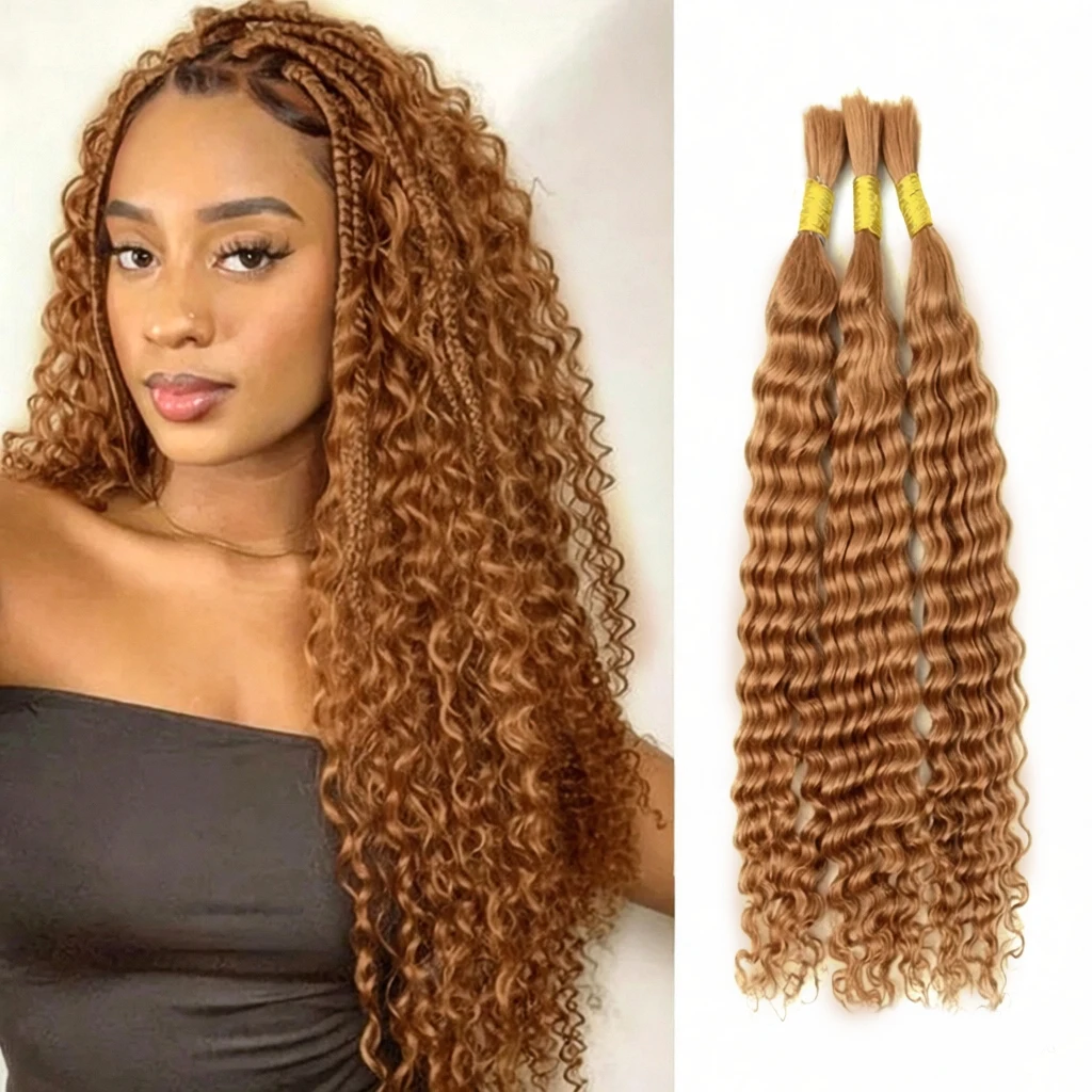 Human Hair Bulk For Braiding 3 Bundles Deep Wave