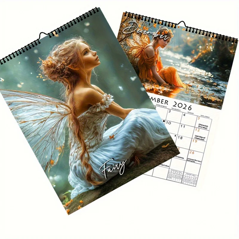 

Настенный календарь Fairy Butterfly на 2026 — очаровательное фэнтезийное искусство и элегантные феи, подарок на день рождения