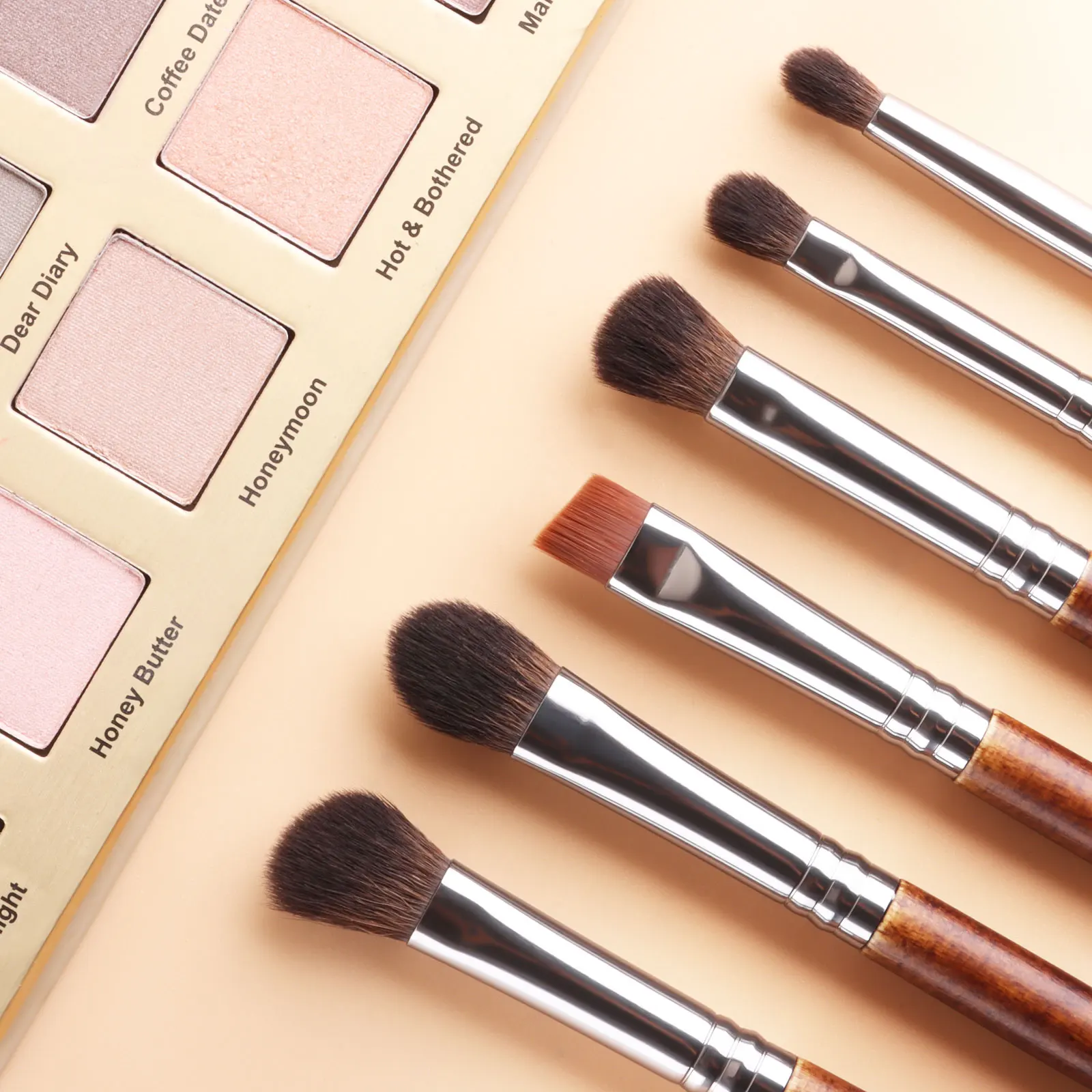 6 Stück Augen-Make-up-Pinsel, Lidschatten-Make-up, Smudge Crease, Augenbrauen-Detail, rauchiger Augenpinsel