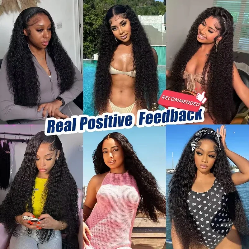 Brazilian Remy Unprocessed Deep Wave Bundles 12-40 Inch - 1/3/4 Weave Extensions Natural Curly Hair Deals For Daily Use