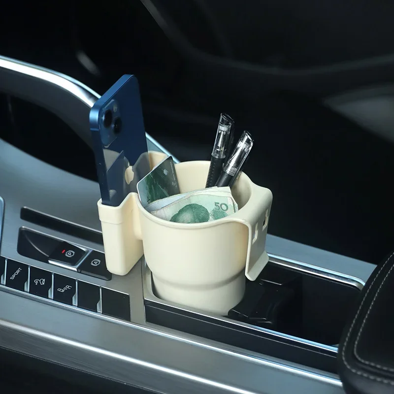 Car Cup Holder Mobile Phone Drinks Trash Can Multifunctional Tea Tray Air Vent Door Back Clip Armrest Storage Interior Bucket