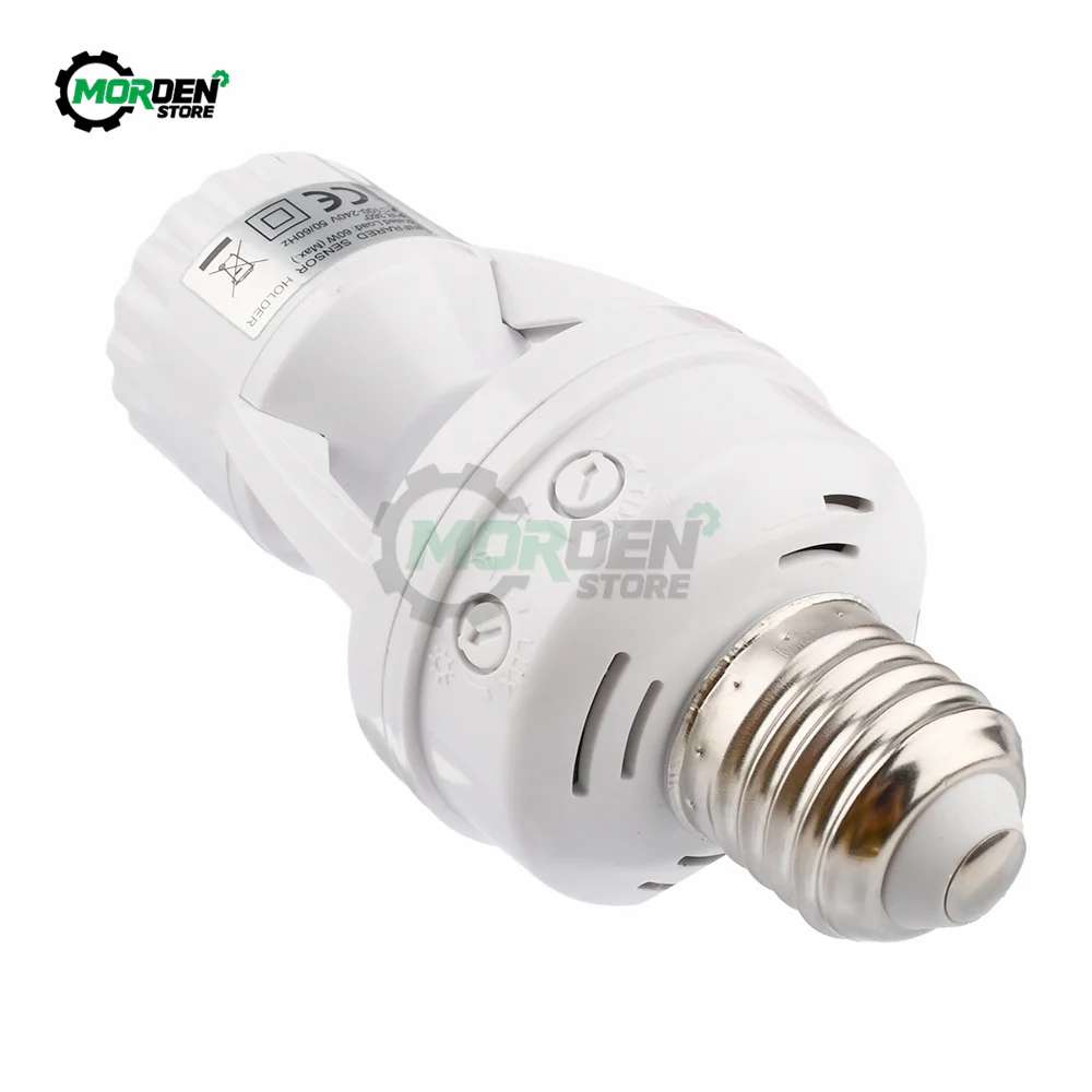 Convertidor de enchufe de AC100-240V con Sensor de movimiento PIR, Base de lámpara LED E27, interruptor de bombilla inteligente, accesorios de luz