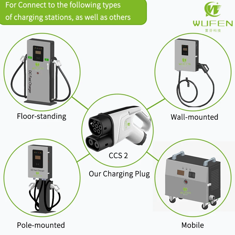 WUFEN AC&DC CCS2 DC Plug 250A & 32A 3-phase CCS2 On-board Plug 250KW Connects to CCS 2 Accessories For Fast EV Charging Stations