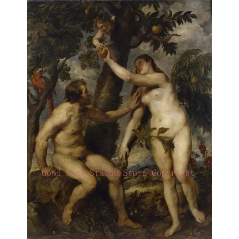 home hall wall decor ART  TOP ART Rubens, Peter Paul - Adam and Eve  print canvas oil painting-free shipping
