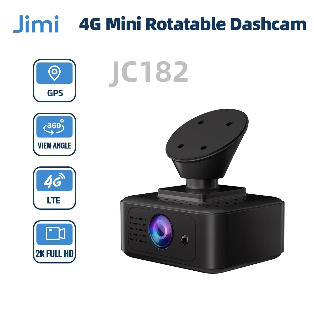 Jimi Lot JC182 Mini 4G Car DashCam 2K Full HD With 1CH Camera Real-time GPS Tracking Remote Live Stream 24H Parking Smart Alerts