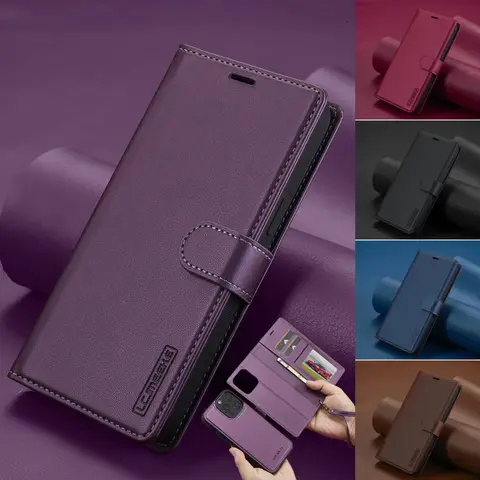 Funda de cuero con tapa extraíble 2 en 1 para iPhone 17 Air 16 Pro Max 15 14 13 12 11 Pro XS Max XR 7 8 Plus SE funda tipo billetera magnética