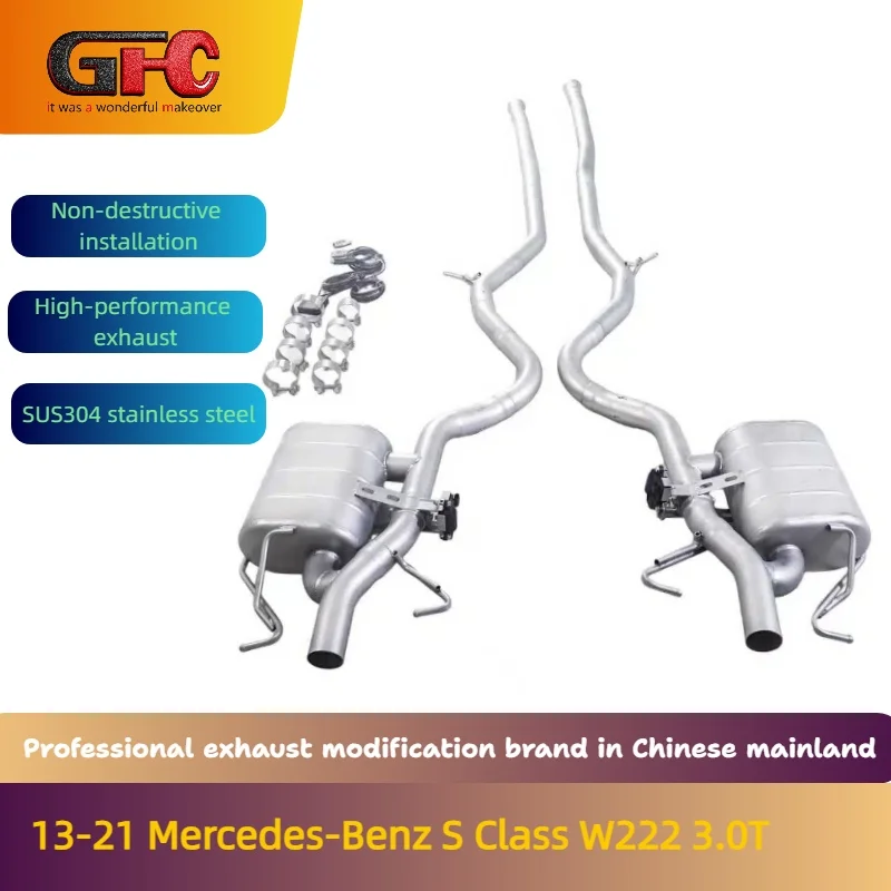 

GFC brand for 13-21 Mercedes-Benz S-Class W222 3.0T catback high-performance variable valve exhaust system with muffler and tips