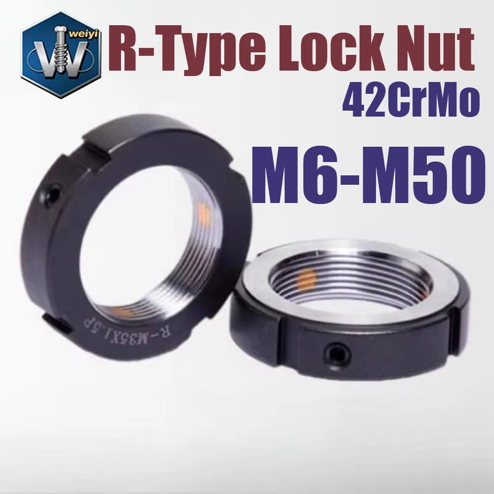Weiyi M6-M50 42CrMo Präzisions-R-Typ Radial-Sicherungsmutter, Maschinenwerkzeug-Schraube, Lager-Sicherungsmutter, Rücklauf- und Losenlaufschutz, Rundmutter – Detail 1