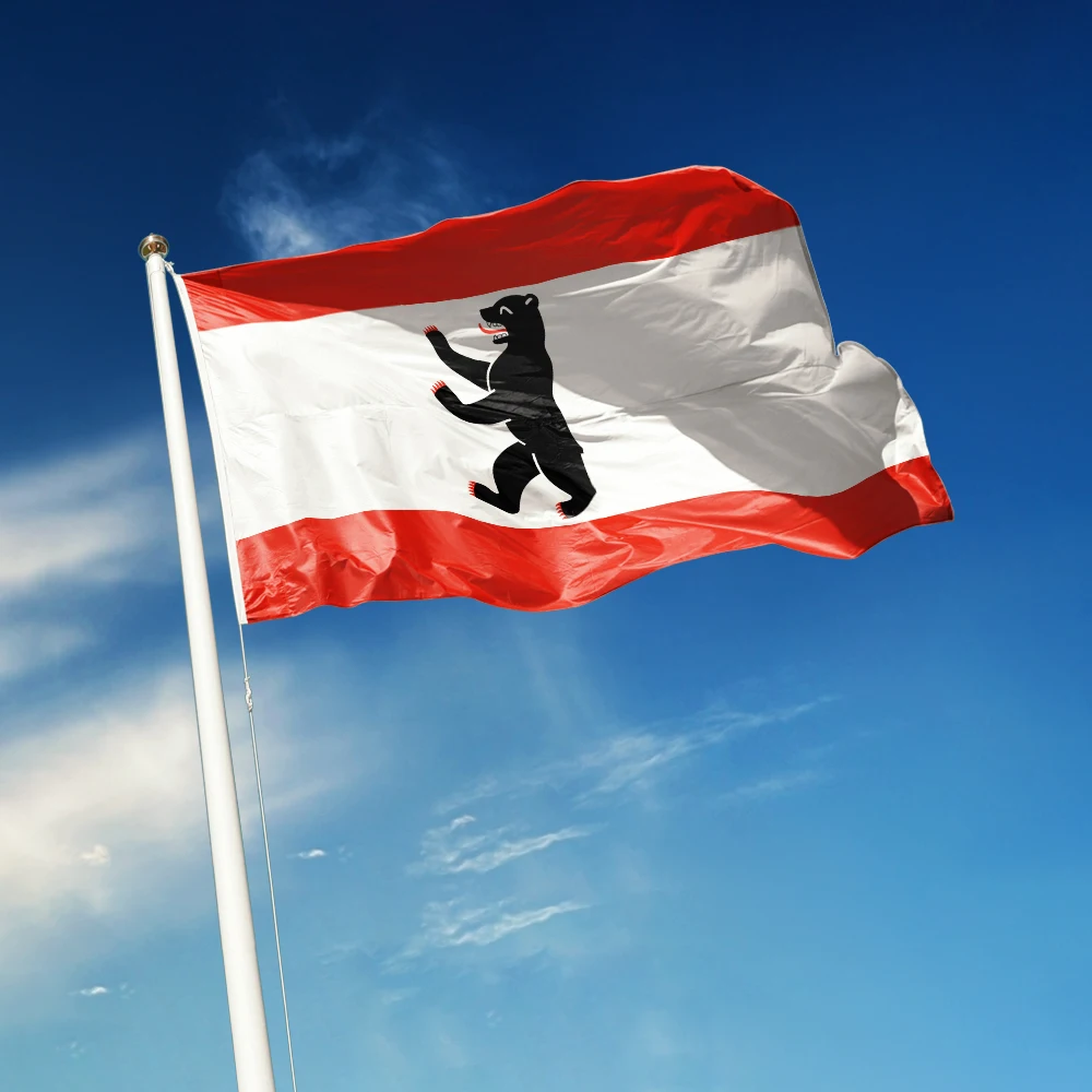 3x5 Ft Berlin Flag Vivid Color and Fade proof a State of Germany Flags Polyester with Brass Grommets