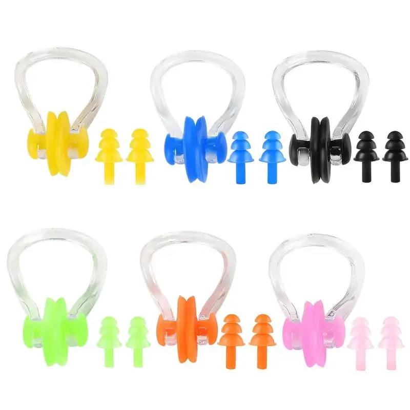 Clip per naso da nuoto Set di tappi per le orecchie protezione impermeabile tappi per le orecchie Clip per naso da nuoto in Silicone forniture per immersioni subacquee protezione di sicurezza