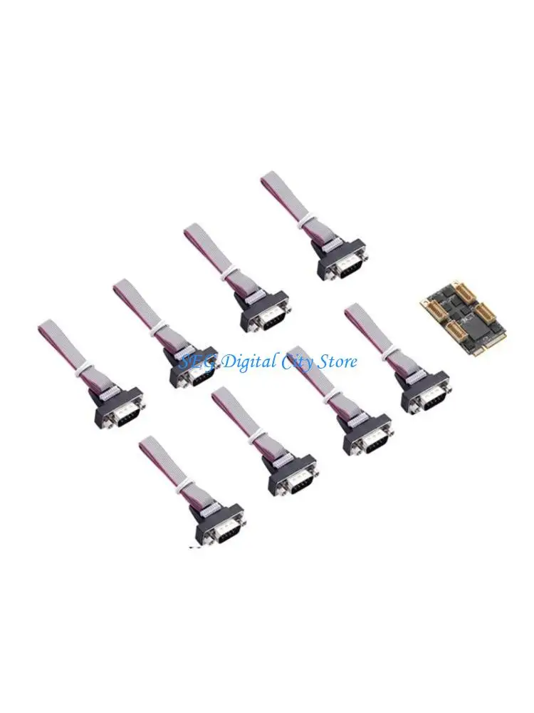 

U75B Mini PCIE DB9 RS232 Адаптер 8 Mini PCI-E Card 15 кВ защита ESD Exar 17V358