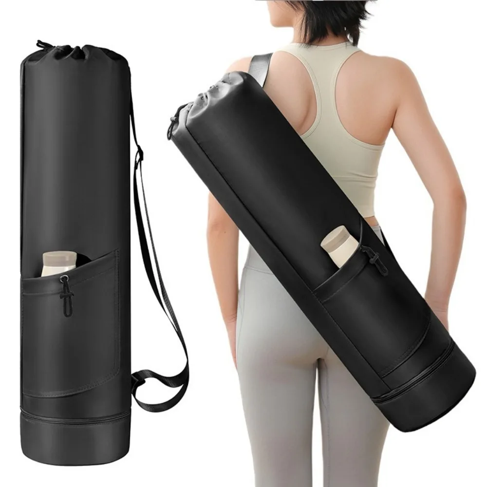 Large Capacity Yoga Mat Storage Bag Adjustable Strap Waterproof Fitness Mat Carrier Multifunction Drawstring Gym Yoga Bag