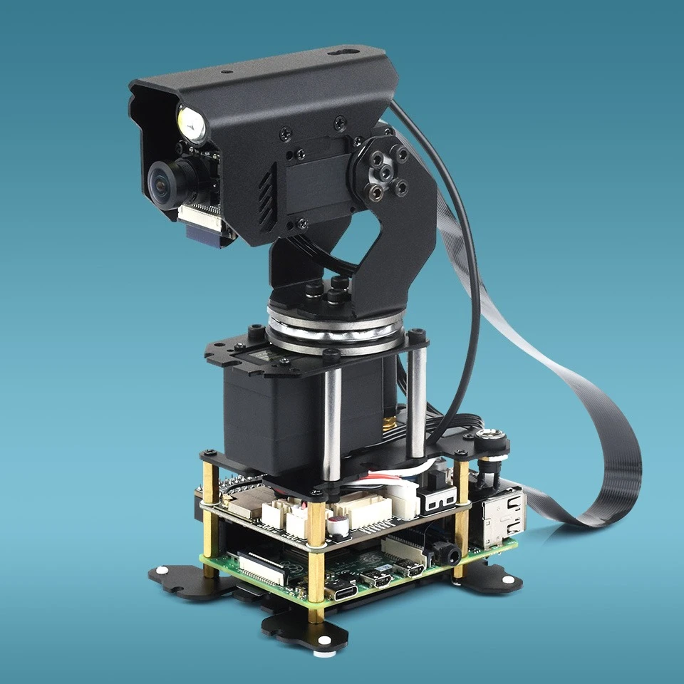 360° Omni-Directional High Torque 2-Axis Expandable Gimbal Camera Module, Driven by Serial Bus Servo, Based on Universal Drive