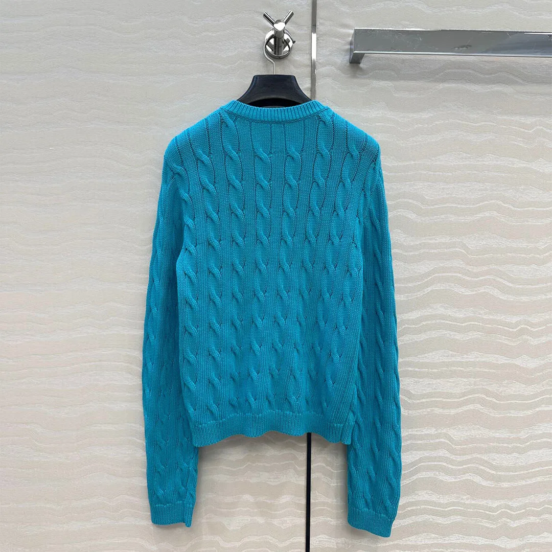 2025 New Autumn Fashion Twist Crochet Embroidery Knitted Cardigans Women O-neck Long Sleeve Single Breasted Vintage Slim Sweater