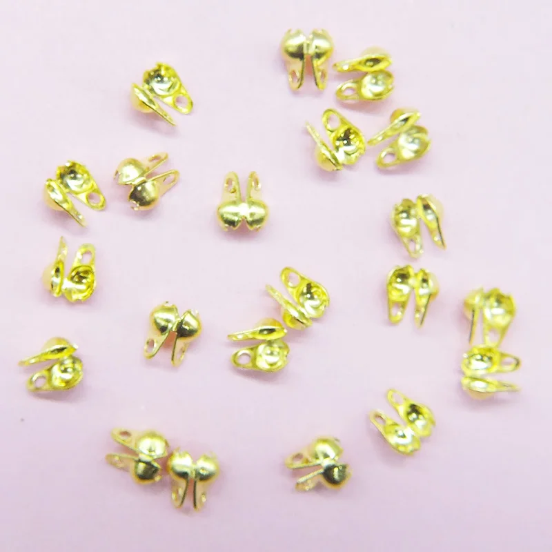 Ouro calottes contas para bola cadeia 2.0/2.4mm, 2000 pcs/lot