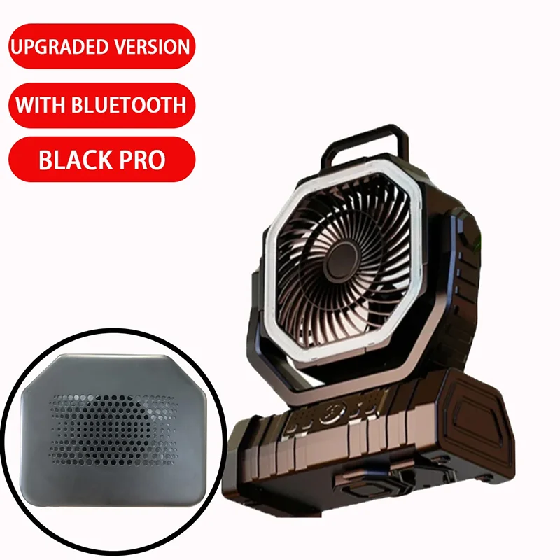

Rechargeable camping fan with LED lantern, 10000mAh automatic swing battery powered fan with remote control/hook/