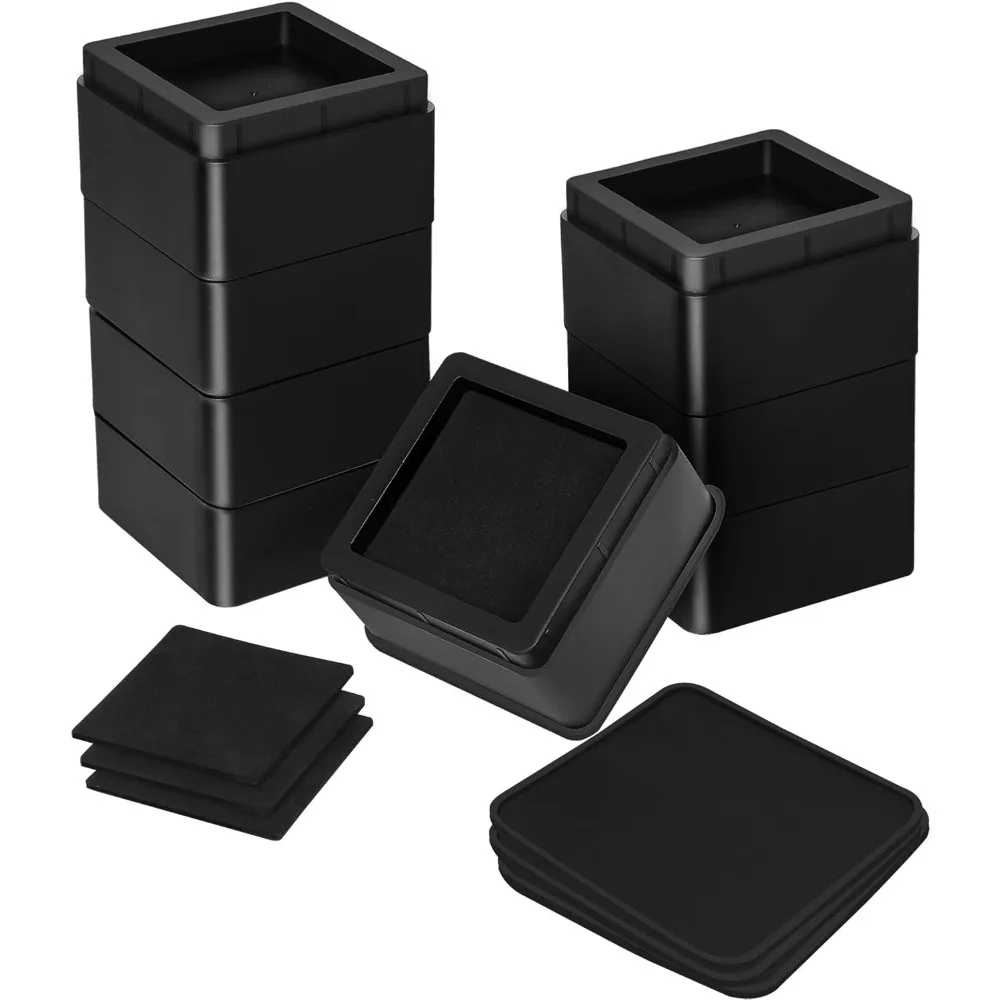 

Bed Risers 2 Inch - Pack of 8 - Adjustable Furniture Risers 2 & 4 inch - Anti Slip Foam & Rubber Pad - Stackable