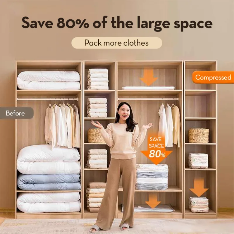 【 No need to extract air 】 Household Large Capacity 3-dimensional Storage Compression Bag Multi Functional Vacuum Storage Bag