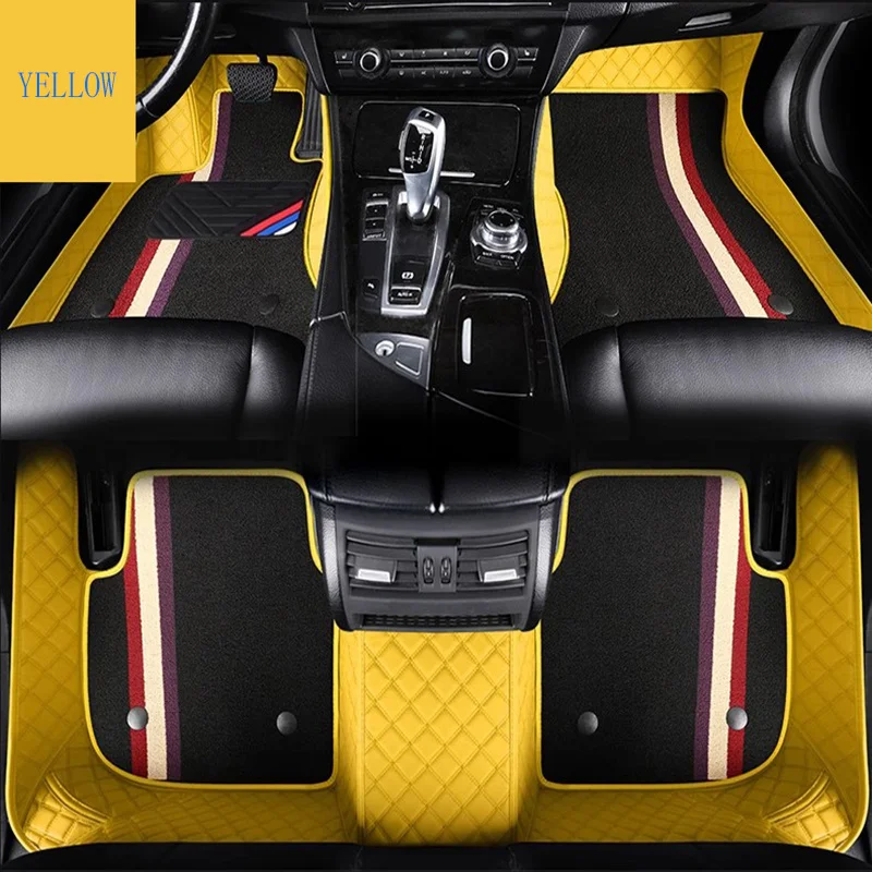 Custom Car Floor Mats For BMW 5er E39 E60 520-550 1994-2010 Auto Carpets Double Layer Accessories Floor Liners