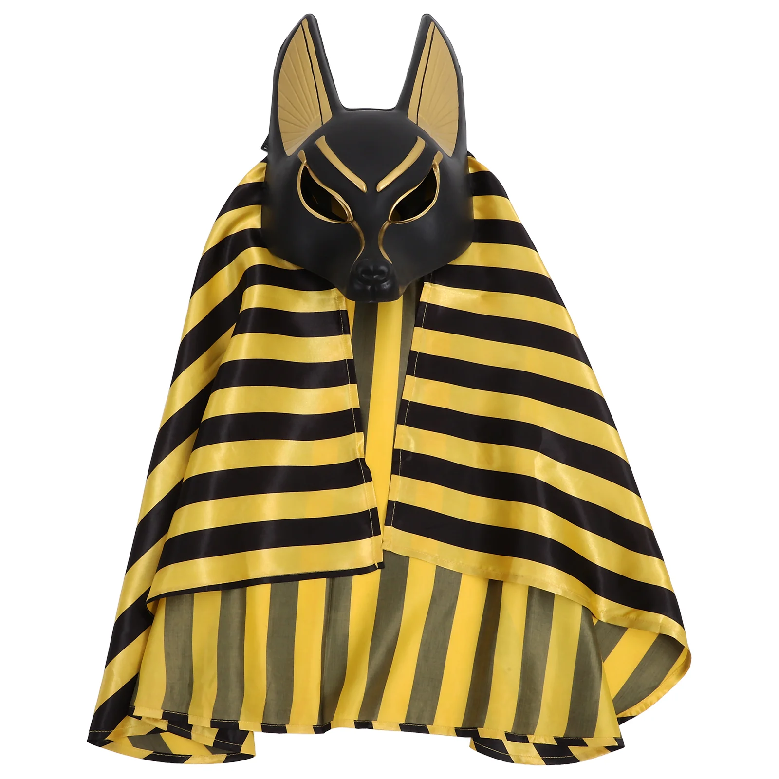 

Anubis Mask Halloween Costumes Cosplay Masks Vintage Kerchief Plastic Props Set Makeup Masquerade Cloth Man Venetian Party