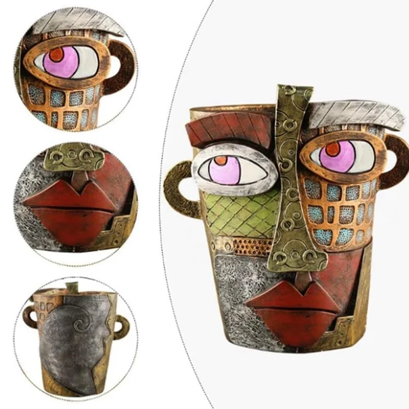Handmade Brutalist Abstract Beauty Face Flower Pot Large Indoor Flower Pot Green Plant Pot Container image 5