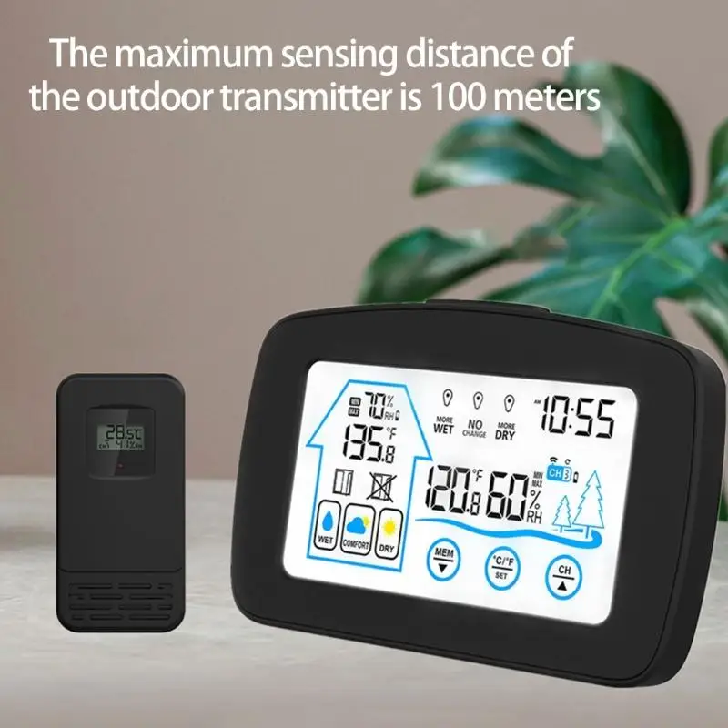 شاشة رطوبة درجة الحرارة الرقمية للمنزل LCD كبير LCD مستوى درجة الحرارة مستوى درجة الحرارة القابلة للتبديل D5QC