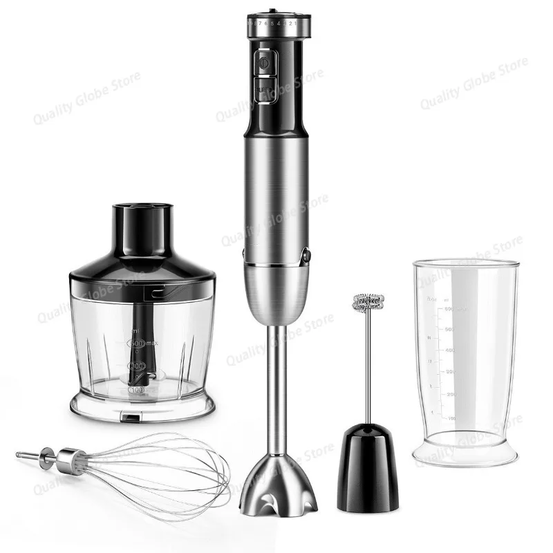 

Electric Hand Blender, Portable Food Processor, 5-in-1 Immersion Stick with Whisk & Chopper for Kitchen, Puree & Smoothie Maker