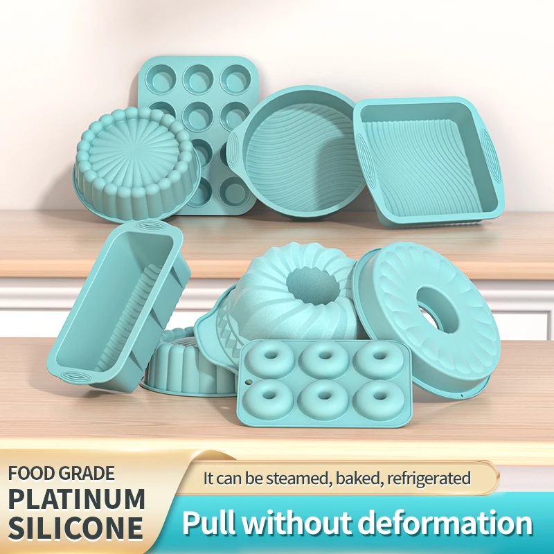 Silicone Baking Molds Fluted Round Cake Pan Non-Stick Bundt Forms Jello Buntcake Gelatin Loaf Bread Mould