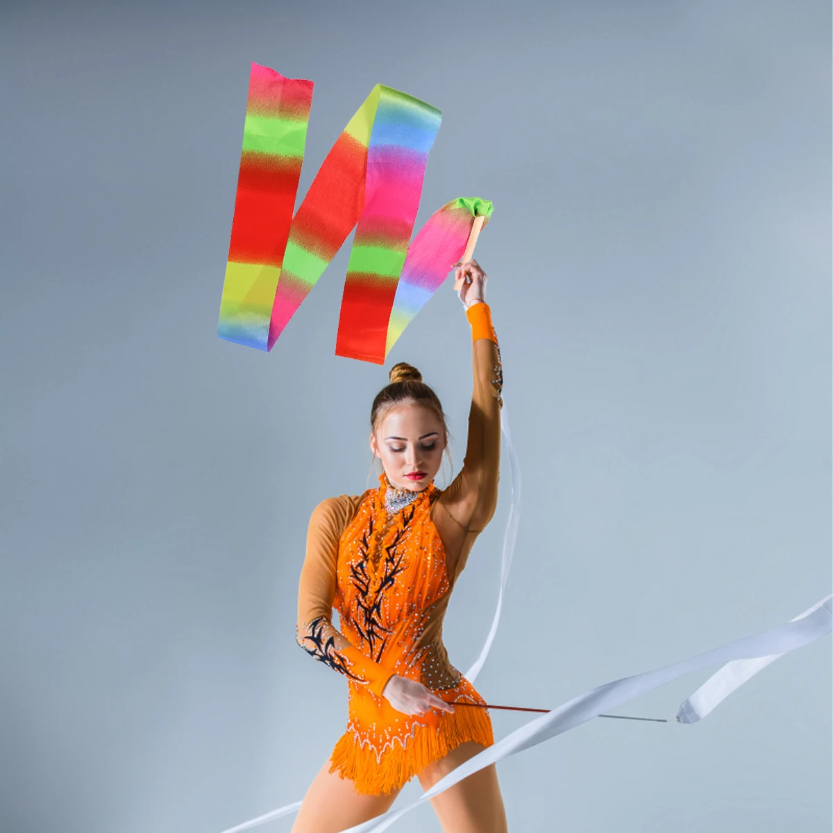 

Colorful Gymnastics Durable Material Dance Streamers Training Equipment Rhythmic Ribbon Dancing Gymnastics Ribbon Silk