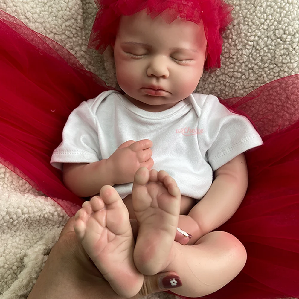 50 cm Bocca Aperta Ragazza Loulou Silicone Reborn Baby Doll Lavabile 3D Pelle Verniciata Neonato Regalo Da Collezione Per Il Ricordo Dei Bambini