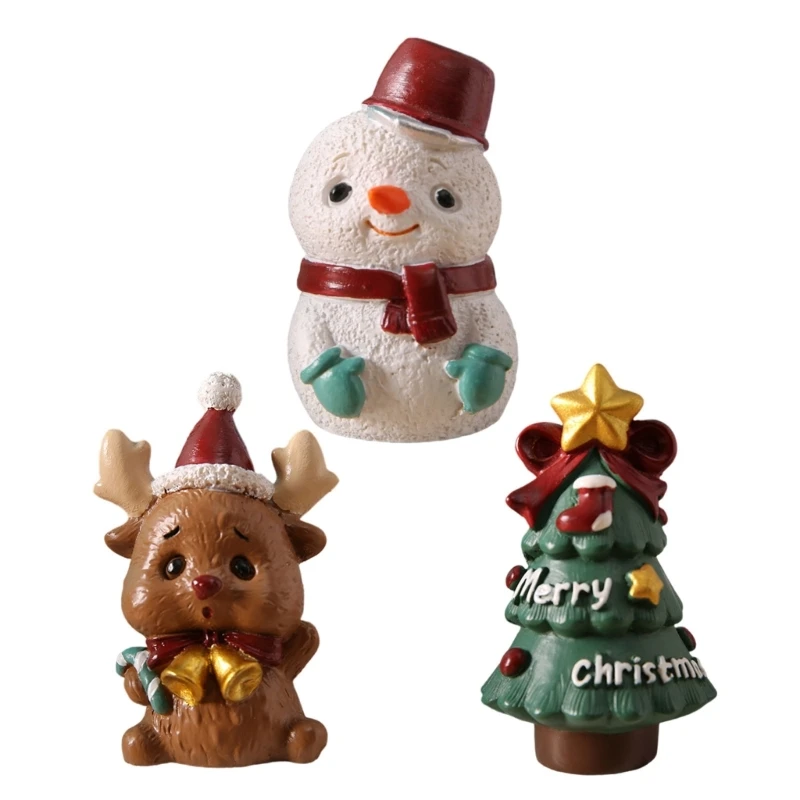 Resin Christmas Ornaments Perfect for Table top Display or Gift Giving Enhances Holiday Decoration 3pcs