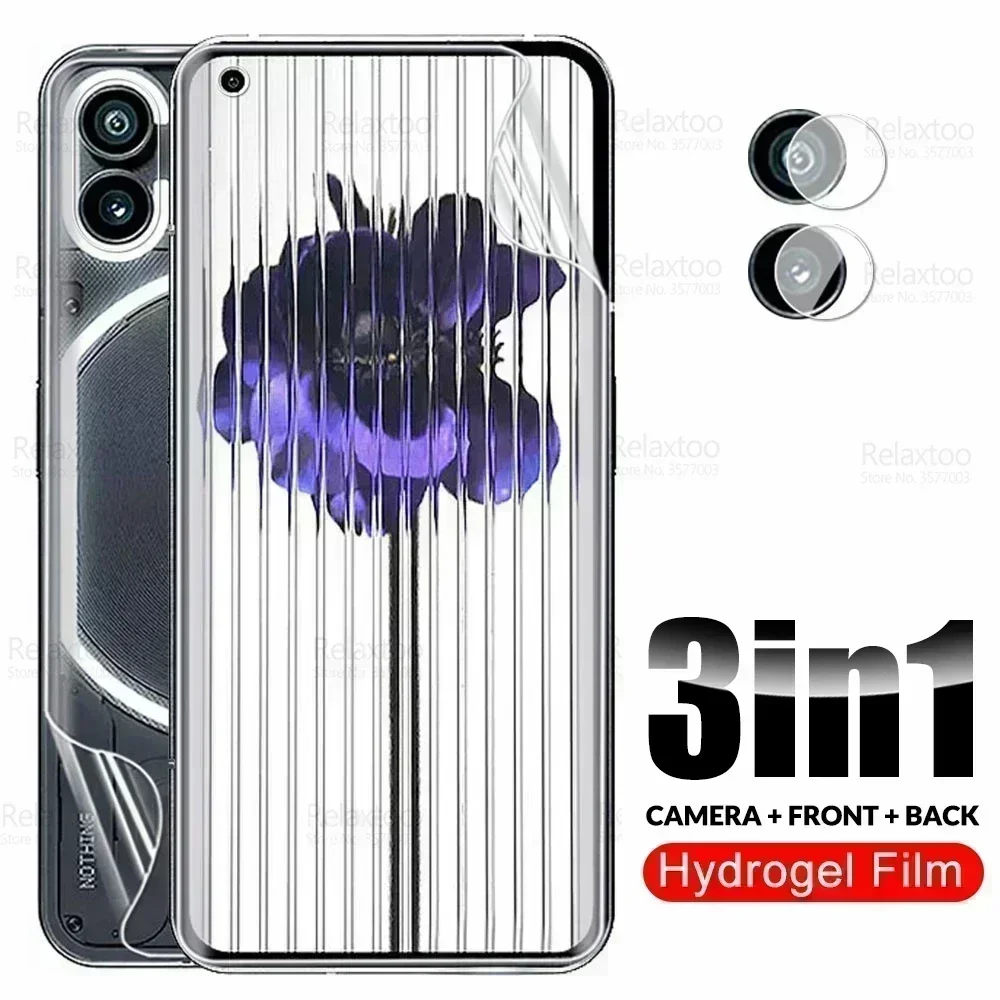 

3in1 Camera Glass Front Back Hydrogel Film For Nothing Phone 1 Screen Protector No Thing Phone1 Phone One PhoneOne 5G Soft Films